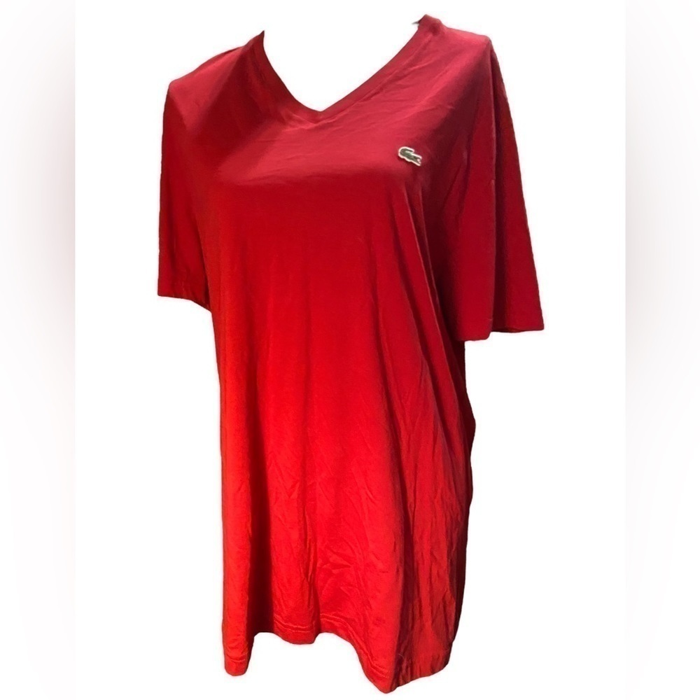 𝅺nwot- Lacoste- Men’s Regular Fit Ribbed V-Neck Cotton Polo Shirt (Plus Size)
